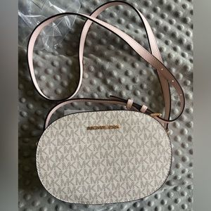 Michael Kors pink and cream crossbody. NWT.